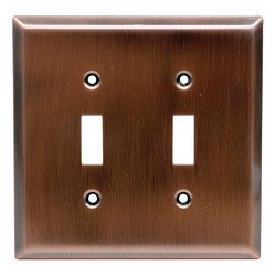 GE 57383 Double Switch Wall Plate, Copper Finish