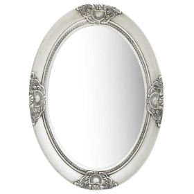 Wall Mirror Baroque Style 19.7"x27.6" Silver