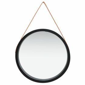 Wall Mirror with Strap 23.6" Black