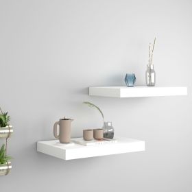 Floating Wall Shelves 2 pcs White 15.7"x9.1"x1.5" MDF