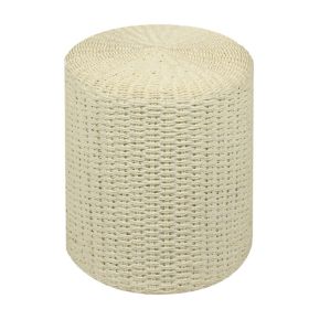 Decor Round Pouf Ottoman Double-Strand Beige Paper Rope Pouf Footrest; Foot Stool; for Bed Room Living | Room | Accent Seat