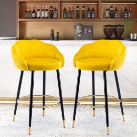 2PC Bar Stools with Back and Footrest Counter Height Dining Chairs