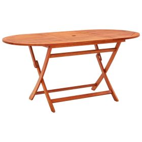 Folding Garden Table 63"x33.5"x29.5" Solid Eucalyptus Wood