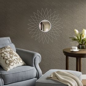 Artisasset Iron Wall Mirror Decorative Mirror Silver Round Mirror Decorative Mirror