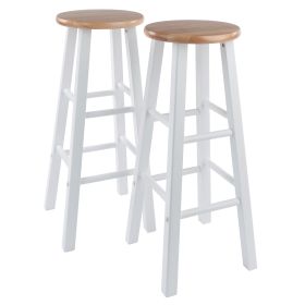 Element Bar Stools, 2-Pc Set, Natural & White