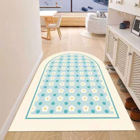 Simple Geometric Home Entrance Floor Mat Crystal Velvet Absorbent Non-slip Arched Rectangle Carpet Home Decoration Foot Mat Semi-circle Door Mat (Main Color: 03 Arched, size: 80*120cm)