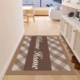 Simple Geometric Home Entrance Floor Mat Crystal Velvet Absorbent Non-slip Arched Rectangle Carpet Home Decoration Foot Mat Semi-circle Door Mat (Main Color: 02 Rectangle, size: 80*120cm)