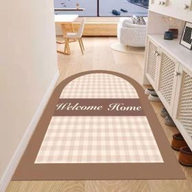 Simple Geometric Home Entrance Floor Mat Crystal Velvet Absorbent Non-slip Arched Rectangle Carpet Home Decoration Foot Mat Semi-circle Door Mat (Main Color: 08 Arched, size: 40*60cm)