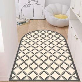 Simple Geometric Home Entrance Floor Mat Crystal Velvet Absorbent Non-slip Arched Rectangle Carpet Home Decoration Foot Mat Semi-circle Door Mat (Main Color: 04 Arched, size: 100*120cm)