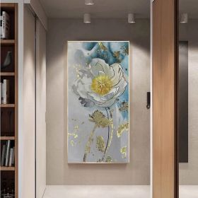 Handmade Oil Painting Original Abstract Painting On Canvas Floral Wall Art Handmade Canvas Painting Large Abstract Art Gold Painting Flower Canvas Art (style: 1, size: 60x120cm)