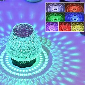 Diamond Crystal Lamp Table Light USB Touch Sensor Bar Table Lamp Dimming Beside Lamp LED Night Light For Restaurant Wedding (Color: Charging 16colors, Electrical outlet: USB)